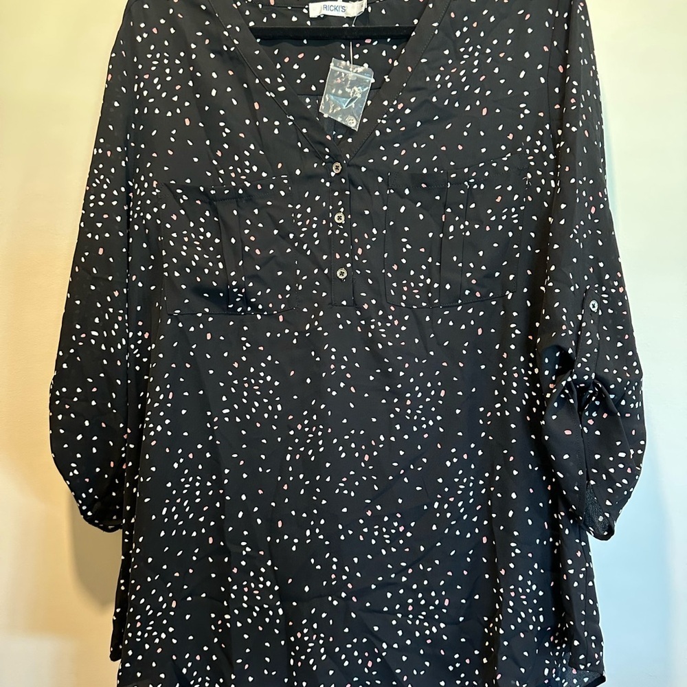 Ricki’s Women's Black Polka Dot Top